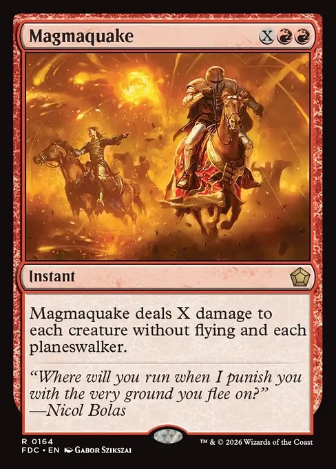 Magmaquake, carta Magic di tipo Instant illustrata da Gabor Szikszai