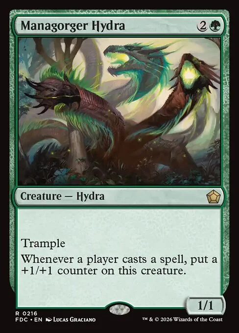 Managorger Hydra, carta Magic di tipo Creature — Hydra illustrata da Lucas Graciano
