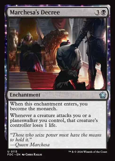Marchesa's Decree, carta Magic di tipo Enchantment illustrata da Chris Rallis