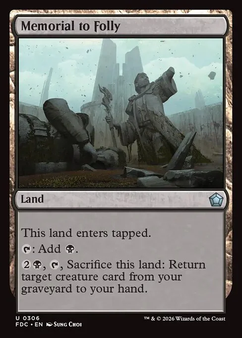 Memorial to Folly, carta Magic di tipo Land illustrata da Sung Choi
