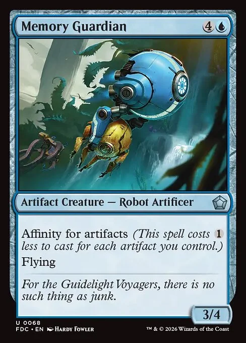 Memory Guardian, carta Magic di tipo Artifact Creature — Robot Artificer illustrata da Hardy Fowler