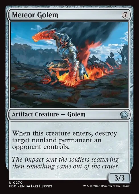Meteor Golem, carta Magic di tipo Artifact Creature — Golem illustrata da Lake Hurwitz