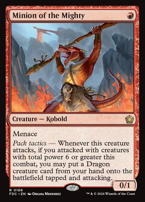 Minion of the Mighty, carta Magic di tipo Creature — Kobold illustrata da Oriana Menendez
