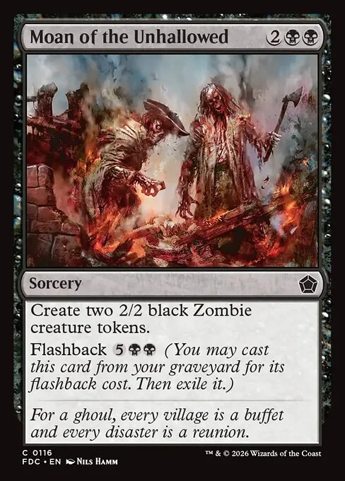 Moan of the Unhallowed, carta Magic di tipo Sorcery illustrata da Nils Hamm