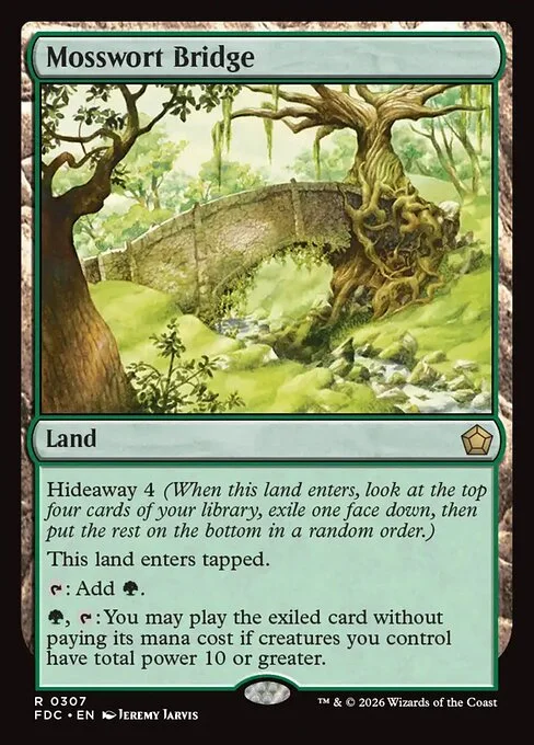 Mosswort Bridge, carta Magic di tipo Land illustrata da Jeremy Jarvis