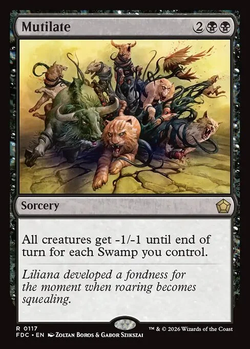 Mutilate, carta Magic di tipo Sorcery illustrata da Zoltan Boros & Gabor Szikszai