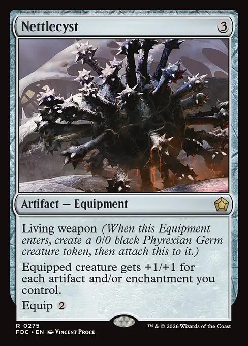 Nettlecyst, carta Magic di tipo Artifact — Equipment illustrata da Vincent Proce