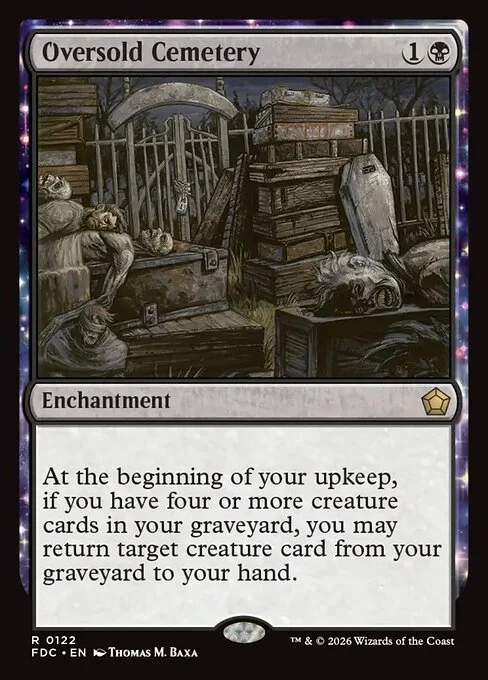 Oversold Cemetery, carta Magic di tipo Enchantment illustrata da Thomas M. Baxa