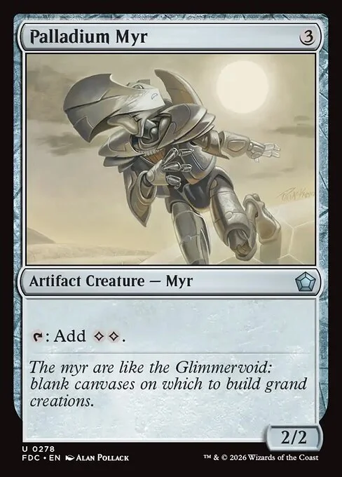 Palladium Myr, carta Magic di tipo Artifact Creature — Myr illustrata da Alan Pollack