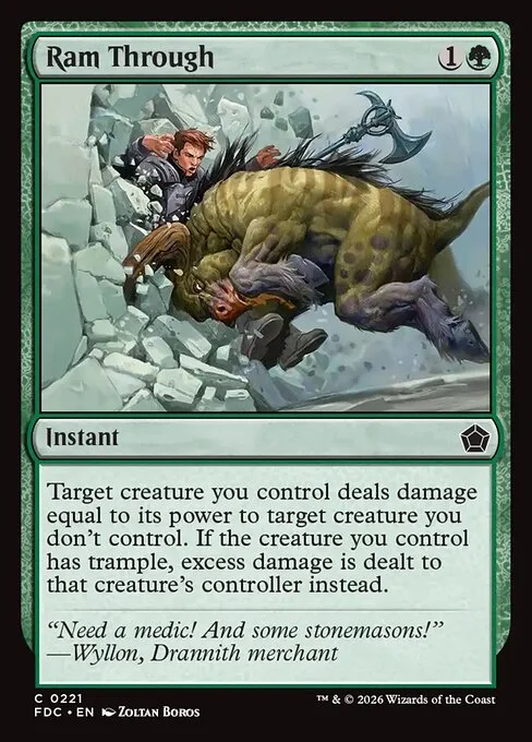 Ram Through, carta Magic di tipo Instant illustrata da Zoltan Boros