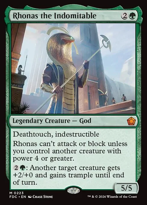 Rhonas the Indomitable, carta Magic di tipo Legendary Creature — God illustrata da Chase Stone