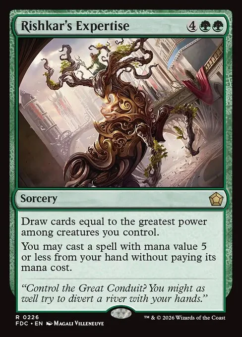 Rishkar's Expertise, carta Magic di tipo Sorcery illustrata da Magali Villeneuve