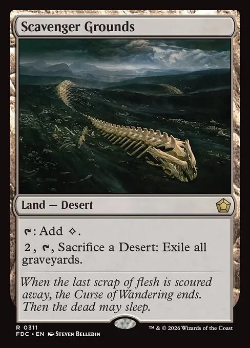 Scavenger Grounds, carta Magic di tipo Land — Desert illustrata da Steven Belledin