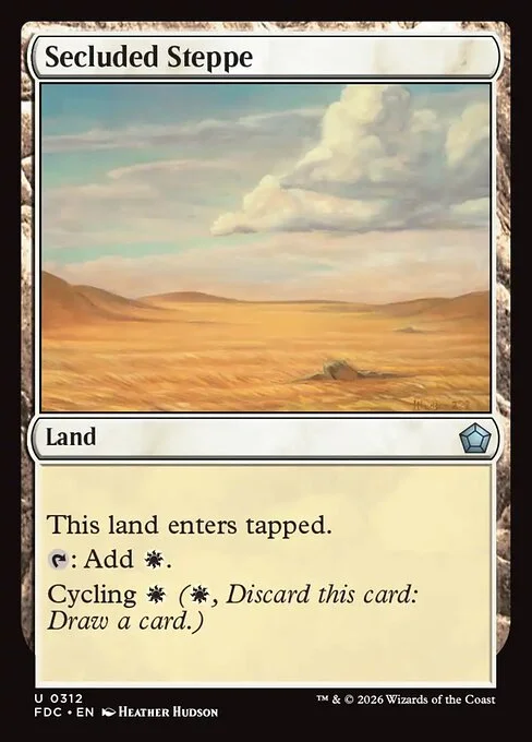 Secluded Steppe, carta Magic di tipo Land illustrata da Heather Hudson
