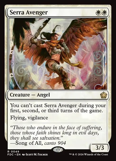 Serra Avenger, carta Magic di tipo Creature — Angel illustrata da Scott M. Fischer