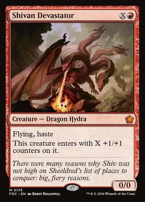Shivan Devastator, carta Magic di tipo Creature — Dragon Hydra illustrata da Brent Hollowell