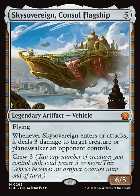 Skysovereign, Consul Flagship, carta Magic di tipo Legendary Artifact — Vehicle illustrata da Jung Park