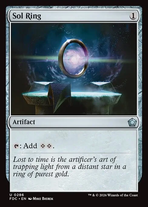 Sol Ring, carta Magic di tipo Artifact illustrata da Mike Bierek