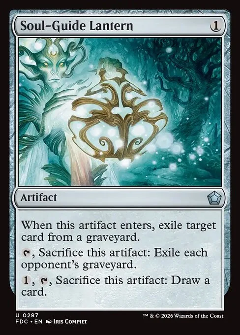 Soul-Guide Lantern, carta Magic di tipo Artifact illustrata da Iris Compiet