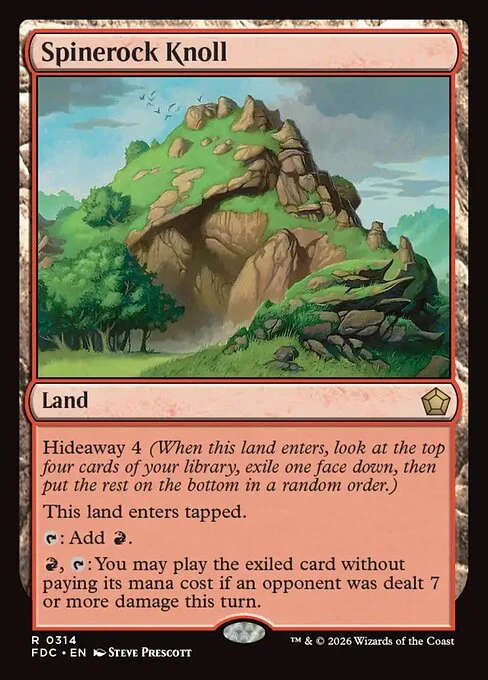 Spinerock Knoll, carta Magic di tipo Land illustrata da Steve Prescott