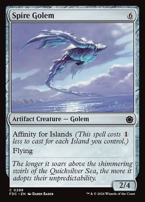 Spire Golem, carta Magic di tipo Artifact Creature — Golem illustrata da Daren Bader