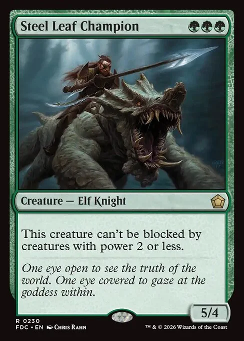Steel Leaf Champion, carta Magic di tipo Creature — Elf Knight illustrata da Chris Rahn