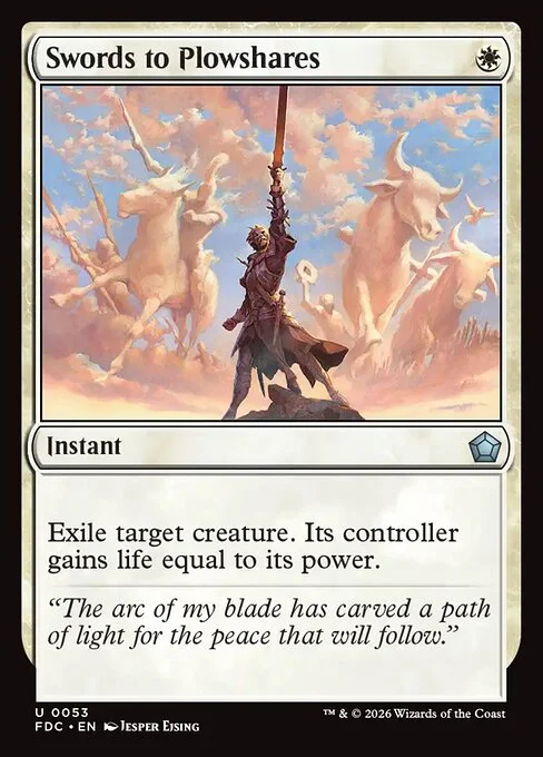 Swords to Plowshares, carta Magic di tipo Instant illustrata da Jesper Ejsing