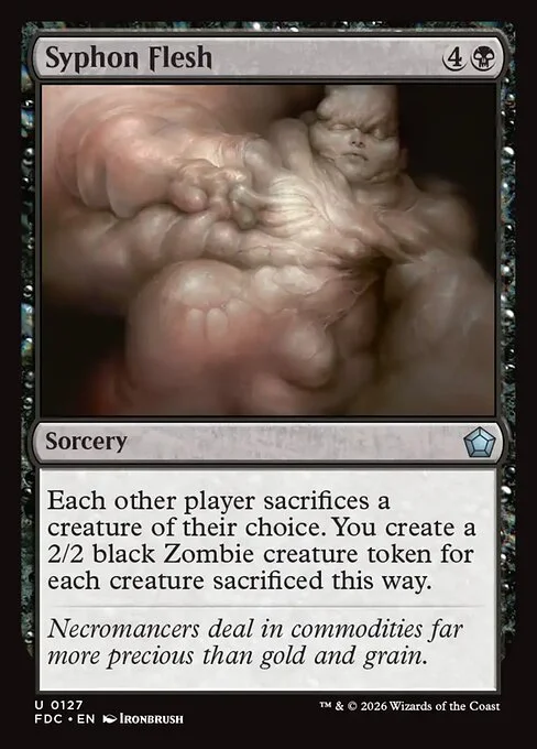 Syphon Flesh, carta Magic di tipo Sorcery illustrata da Ironbrush