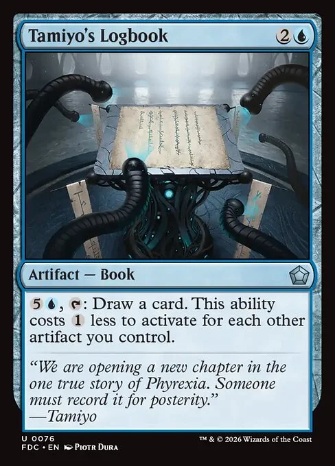 Tamiyo's Logbook, carta Magic di tipo Artifact — Book illustrata da Piotr Dura