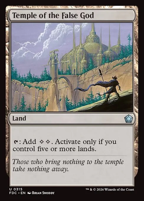 Temple of the False God, carta Magic di tipo Land illustrata da Brian Snõddy