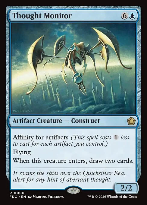Thought Monitor, carta Magic di tipo Artifact Creature — Construct illustrata da Martina Pilcerova