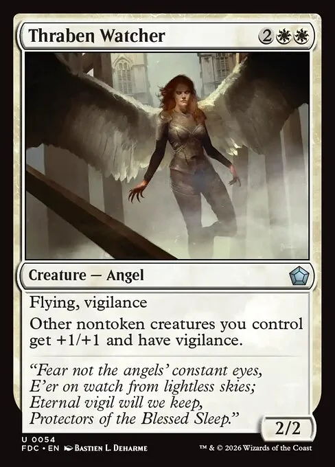 Thraben Watcher, carta Magic di tipo Creature — Angel illustrata da Bastien L. Deharme