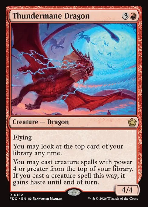 Thundermane Dragon, carta Magic di tipo Creature — Dragon illustrata da Slawomir Maniak