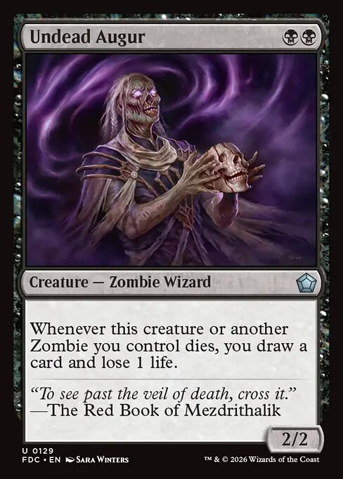 Undead Augur, carta Magic di tipo Creature — Zombie Wizard illustrata da Sara Winters
