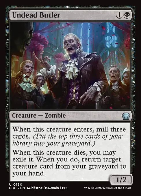 Undead Butler, carta Magic di tipo Creature — Zombie illustrata da Néstor Ossandón Leal