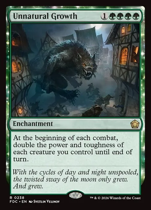 Unnatural Growth, carta Magic di tipo Enchantment illustrata da Svetlin Velinov