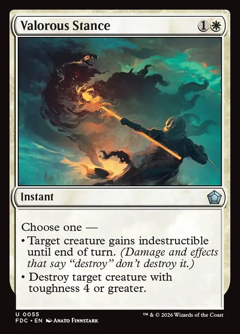 Valorous Stance, carta Magic di tipo Instant illustrata da Anato Finnstark