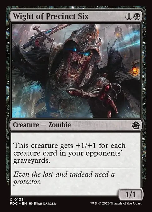 Wight of Precinct Six, carta Magic di tipo Creature — Zombie illustrata da Ryan Barger