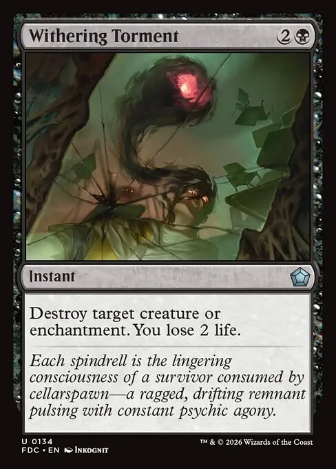 Withering Torment, carta Magic di tipo Instant illustrata da Inkognit