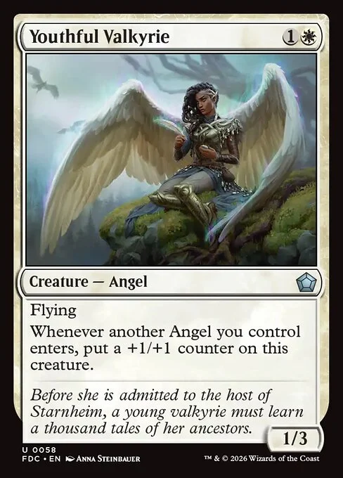 Youthful Valkyrie, carta Magic di tipo Creature — Angel illustrata da Anna Steinbauer
