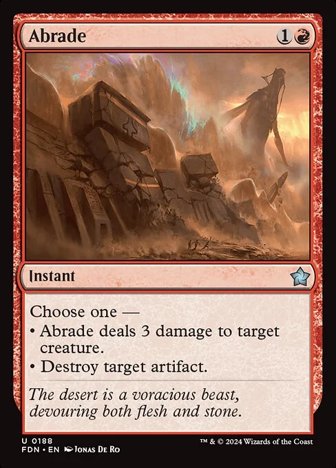 Abrade, carta Magic di tipo Instant illustrata da Jonas De Ro