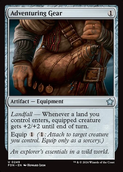 Adventuring Gear, carta Magic di tipo Artifact — Equipment illustrata da Howard Lyon
