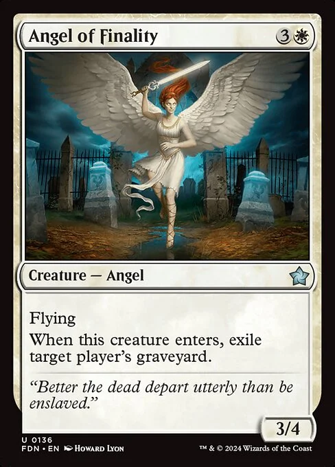 Angel of Finality, carta Magic di tipo Creature — Angel illustrata da Howard Lyon