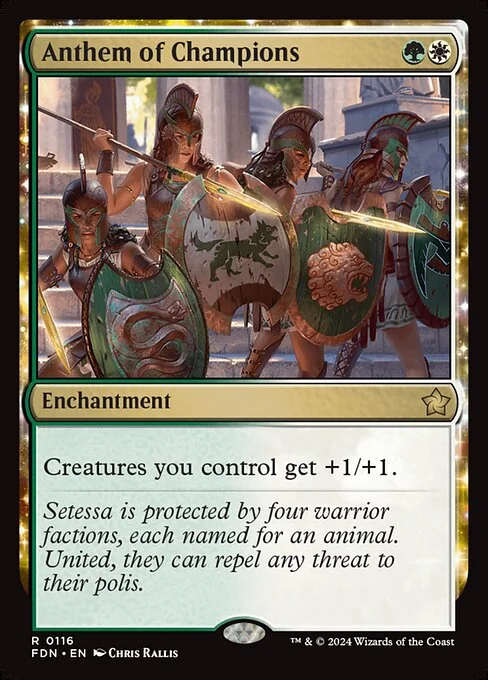 Anthem of Champions, carta Magic di tipo Enchantment illustrata da Chris Rallis