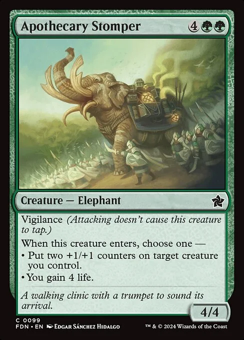 Apothecary Stomper, carta Magic di tipo Creature — Elephant illustrata da Edgar Sánchez Hidalgo