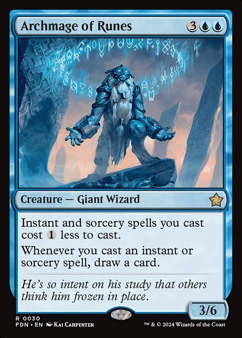 Archmage of Runes, carta Magic di tipo Creature — Giant Wizard illustrata da Kai Carpenter