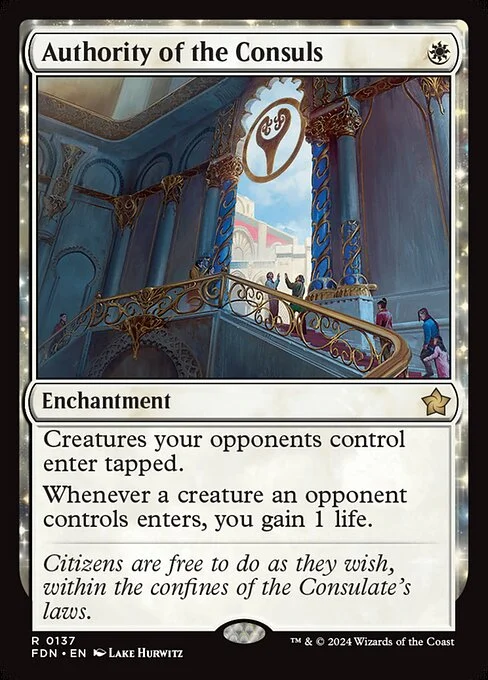 Authority of the Consuls, carta Magic di tipo Enchantment illustrata da Lake Hurwitz