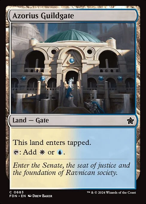 Azorius Guildgate, carta Magic di tipo Land — Gate illustrata da Drew Baker