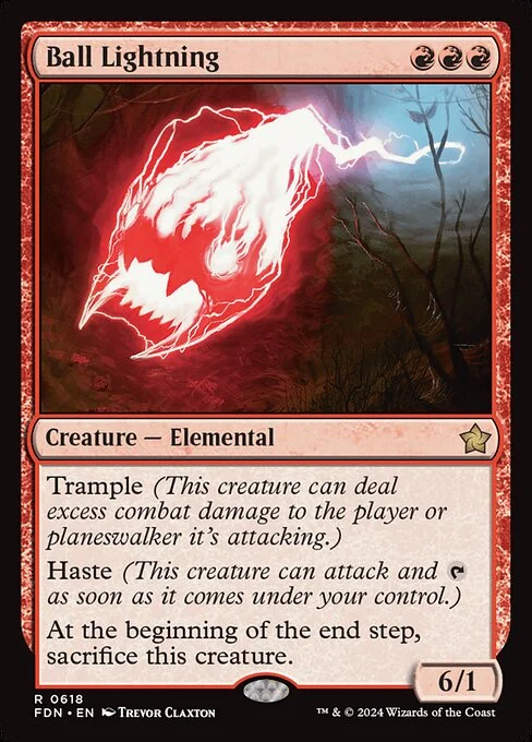 Ball Lightning, carta Magic di tipo Creature — Elemental illustrata da Trevor Claxton