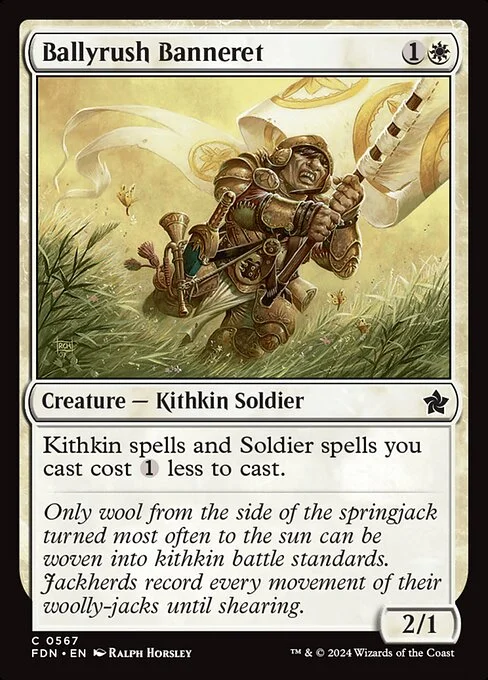 Ballyrush Banneret, carta Magic di tipo Creature — Kithkin Soldier illustrata da Ralph Horsley